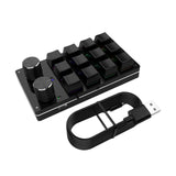 Maxbell 12 Key Mini Mechanical Keyboard Programmable Keypad RGB Lights for Office Black