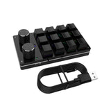 Maxbell 12 Key Mini Mechanical Keyboard Programmable Keypad RGB Lights for Office Black