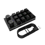 Maxbell 12 Key Mini Mechanical Keyboard Programmable Keypad RGB Lights for Office Black