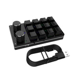 Maxbell 12 Key Mini Mechanical Keyboard Programmable Keypad RGB Lights for Office Black