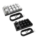Maxbell 12 Key Mini Mechanical Keyboard Programmable Keypad RGB Lights for Office Black