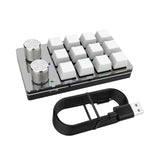 Maxbell 12 Key Mini Mechanical Keyboard Programmable Keypad RGB Lights for Office White