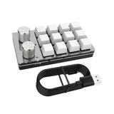 Maxbell 12 Key Mini Mechanical Keyboard Programmable Keypad RGB Lights for Office White