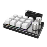 Maxbell 12 Key Mini Mechanical Keyboard Programmable Keypad RGB Lights for Office White