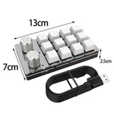 Maxbell 12 Key Mini Mechanical Keyboard Programmable Keypad RGB Lights for Office White