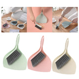 Maxbell Mini Dustpan and Brush Set Hanging Hole Design Household for Cabinets Office Green