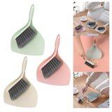 Maxbell Mini Dustpan and Brush Set Hanging Hole Design Household for Cabinets Office Green