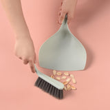 Maxbell Mini Dustpan and Brush Set Hanging Hole Design Household for Cabinets Office Green