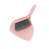 Maxbell Mini Dustpan and Brush Set Hanging Hole Design Household for Cabinets Office Pink