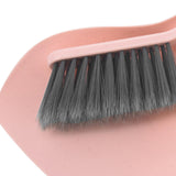 Maxbell Mini Dustpan and Brush Set Hanging Hole Design Household for Cabinets Office Pink
