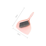 Maxbell Mini Dustpan and Brush Set Hanging Hole Design Household for Cabinets Office Pink