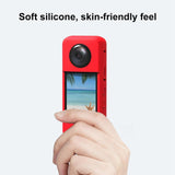 Maxbell Protective Cover with Silicone Anti Fingerprint Shockproof for Action Camera red