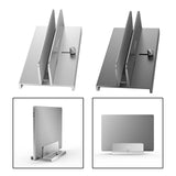 Maxbell Vertical Laptop Stand with Non Slip Silicone Pads for Tablet Width 10mm-34mm Argent