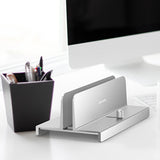Maxbell Vertical Laptop Stand with Non Slip Silicone Pads for Tablet Width 10mm-34mm Argent