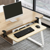 Maxbell Keyboard Tray Under Desk Save Space adjustable for Typing Desktop Wood Color