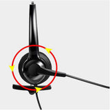 Maxbell Phone Headsets Earphone Mic Head Wear Noise Cancelling Corded for Desk Phone