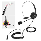 Maxbell Phone Headsets Earphone Mic Head Wear Noise Cancelling Corded for Desk Phone