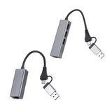 Maxbell Aluminum Alloy USB and USB C to Ethernet Adapter Connector for Notebook