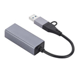 Maxbell Aluminum Alloy USB and USB C to Ethernet Adapter Connector for Notebook