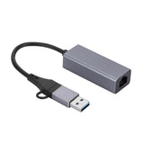 Maxbell Aluminum Alloy USB and USB C to Ethernet Adapter Connector for Notebook