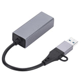 Maxbell Aluminum Alloy USB and USB C to Ethernet Adapter Connector for Notebook