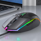 Maxbell USB Wired Mouse Silent Game Precise Positioning Ergonomic for Desktop Office Black