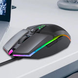 Maxbell USB Wired Mouse Silent Game Precise Positioning Ergonomic for Desktop Office Black