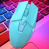 Maxbell USB Wired Mouse Silent Game Precise Positioning Ergonomic for Desktop Office Blue