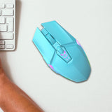 Maxbell USB Wired Mouse Silent Game Precise Positioning Ergonomic for Desktop Office Blue