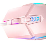Maxbell USB Wired Mouse Silent Game Precise Positioning Ergonomic for Desktop Office Pink