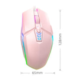 Maxbell USB Wired Mouse Silent Game Precise Positioning Ergonomic for Desktop Office Pink