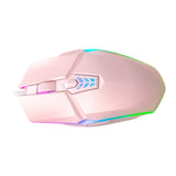 Maxbell USB Wired Mouse Silent Game Precise Positioning Ergonomic for Desktop Office Pink