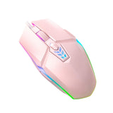 Maxbell USB Wired Mouse Silent Game Precise Positioning Ergonomic for Desktop Office Pink