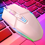 Maxbell USB Wired Mouse Silent Game Precise Positioning Ergonomic for Desktop Office Pink