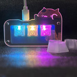 Maxbell Mini 3 Key Game Keypad Macro Programmable RGB LED Backlit Transparent Keycap Red Switch