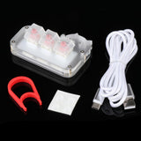 Maxbell Mini 3 Key Game Keypad Macro Programmable RGB LED Backlit Transparent Keycap Red Switch