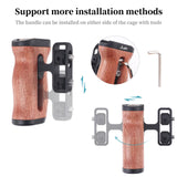 Maxbell Side Wooden Handle Grip 1/4inch 3/8inch Screw Hole Mini for Small Cameras