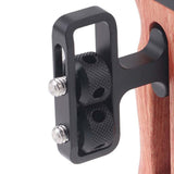 Maxbell Side Wooden Handle Grip 1/4inch 3/8inch Screw Hole Mini for Small Cameras