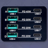 Maxbell 9 in 1 110W 8 Port USB fast charge Multiport USB Charger USB Hub EU