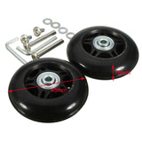 Maxbell 2x Luggage Suitcase Wheels Flexible Wear Resistant Swivel Caster Black 45mmx18mm