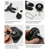 Maxbell 2x Luggage Suitcase Wheels Flexible Wear Resistant Swivel Caster Black 45mmx18mm