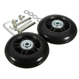 Maxbell 2x Luggage Suitcase Wheels Flexible Wear Resistant Swivel Caster Black 54mmx18mm