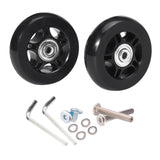 Maxbell 2x Luggage Suitcase Wheels Flexible Wear Resistant Swivel Caster Black 64mmx18mm