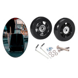 Maxbell 2x Luggage Suitcase Wheels Flexible Wear Resistant Swivel Caster Black 84mmx24mm