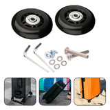 Maxbell 2x Luggage Suitcase Wheels Flexible Wear Resistant Swivel Caster Black 87mmx24mm