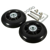 Maxbell 2x Luggage Suitcase Wheels Flexible Wear Resistant Swivel Caster Black 90mmx24mm