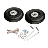 Maxbell 2x Luggage Suitcase Wheels Flexible Wear Resistant Swivel Caster Black 90mmx24mm
