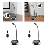 Maxbell USB Computer Microphone 360 Gooseneck Design for Meetings Desktop PC Youtube With light