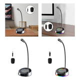 Maxbell USB Computer Microphone 360 Gooseneck Design for Meetings Desktop PC Youtube With light