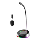 Maxbell USB Computer Microphone 360 Gooseneck Design for Meetings Desktop PC Youtube With light
